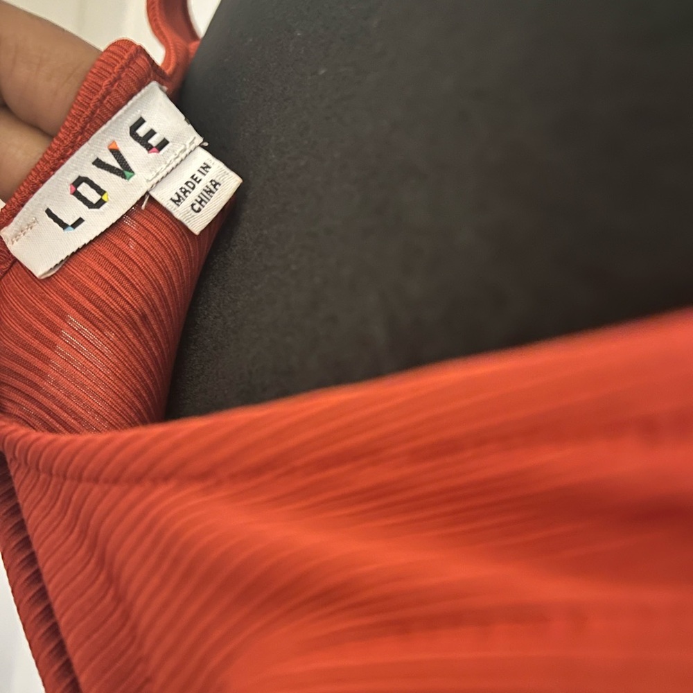 Love Red Ribbed Tank Top - Picture 3 of 3
